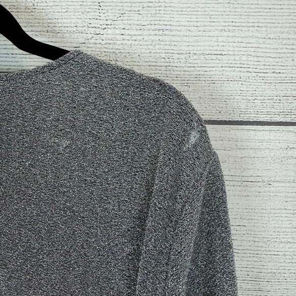 H&M Plus Size Silver Metallic Twist Front Long Sleeve Top Size 3XL - Picture 7 of 8